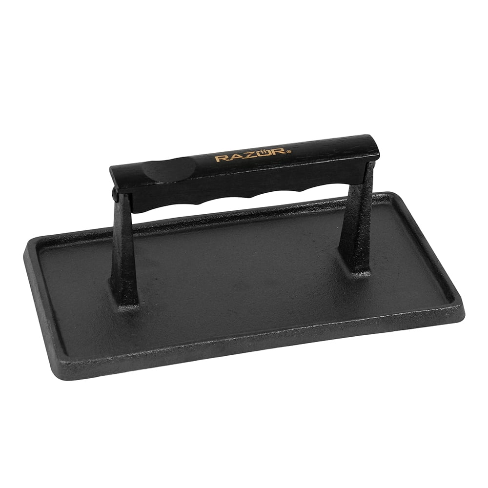 Razor Cast Iron Griddle Press 9 x 4.5 Inch Rectangle With Stay-Cool ...