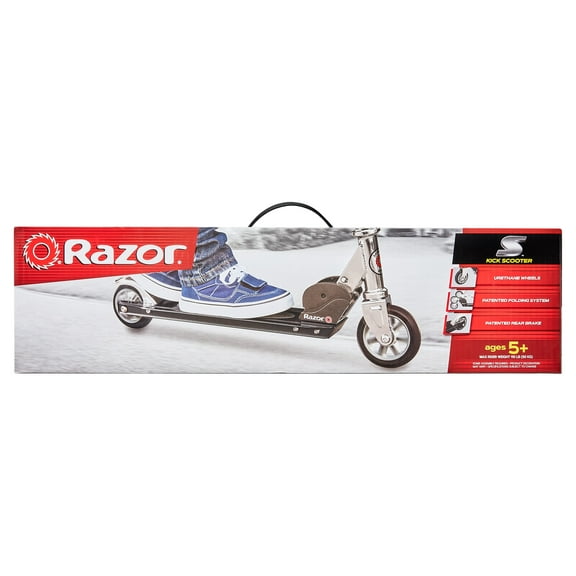Razor S Folding Kick Scooter - Black, for Kids Ages 5+ and up to 110 lb
