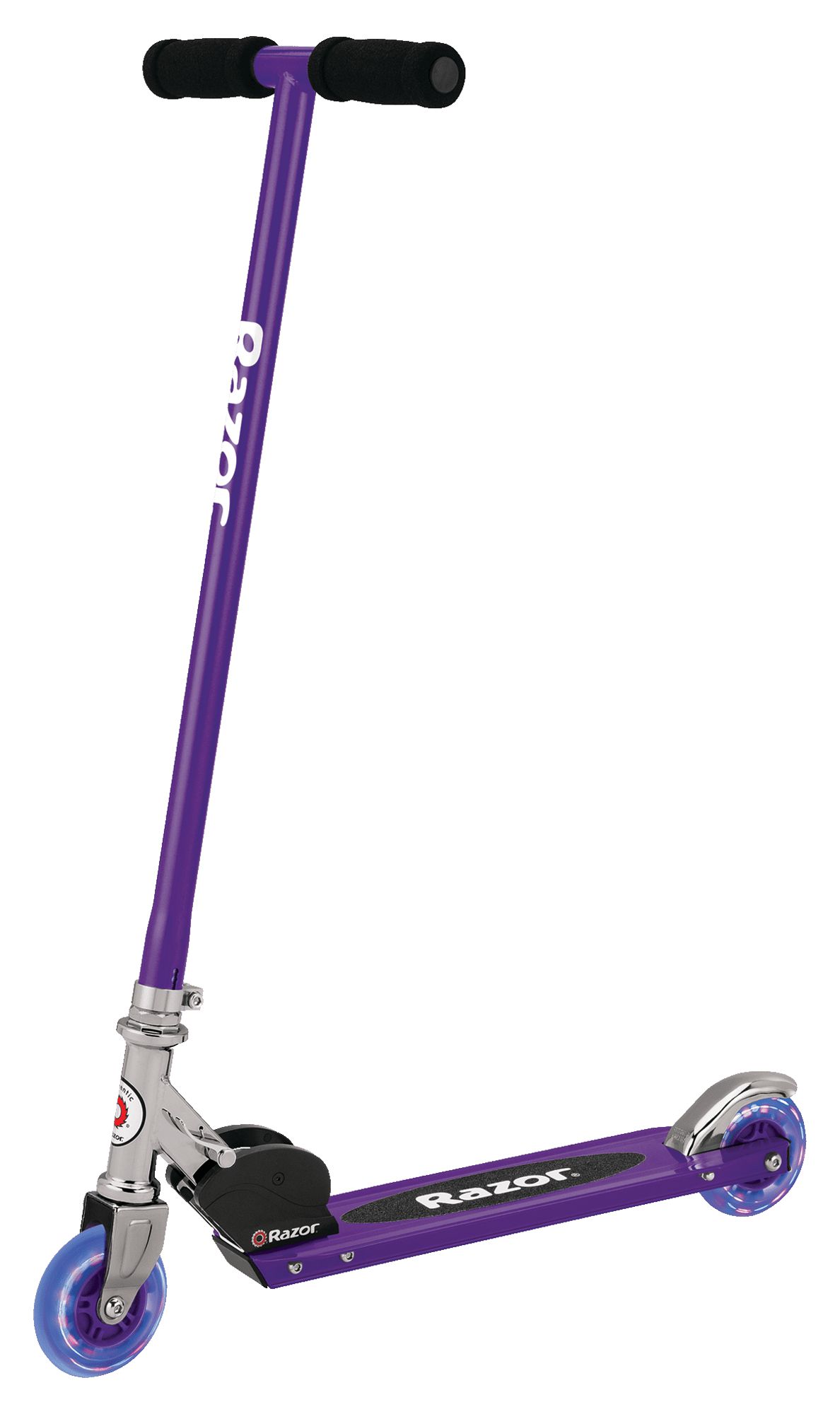 Razor S Folding Kick Scooter with Light-Up Wheel - Purple, for Kids Ages 5+ and up to 110 lbs - image 1 of 10