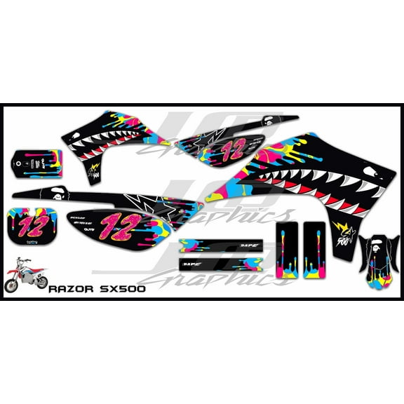 Razor SX500 graphics kit decals THICK AND HIGH GLOSS