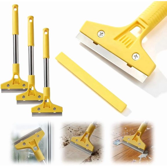 Razor Scraper with Extended Handle, Wide Blade, for Glass and Tile