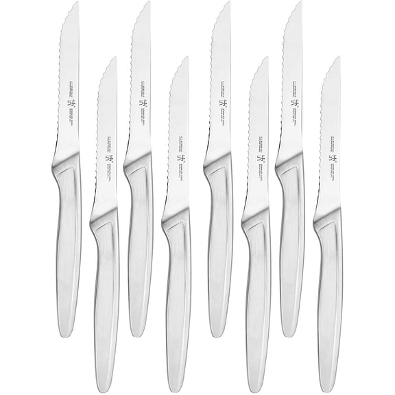 Razor-Sharp Steak Knife Set of 8, German Engineered Informed by 100+ Years of Mastery, Sliver