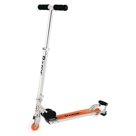 Razor Spark Ultra Folding Kick Scooter - Orange, LED Light-up Wheels, Spark Bar, For Child Ages 8+