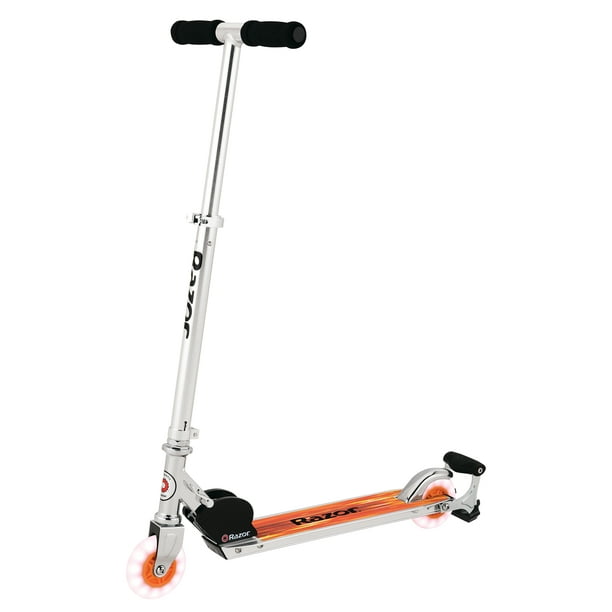 Razor Spark Ultra Folding Kick Scooter - Orange, LED Light-up