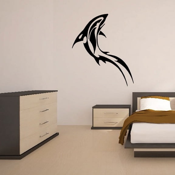 Razor Tattoo Style Dolphin Decal - 36 Inches