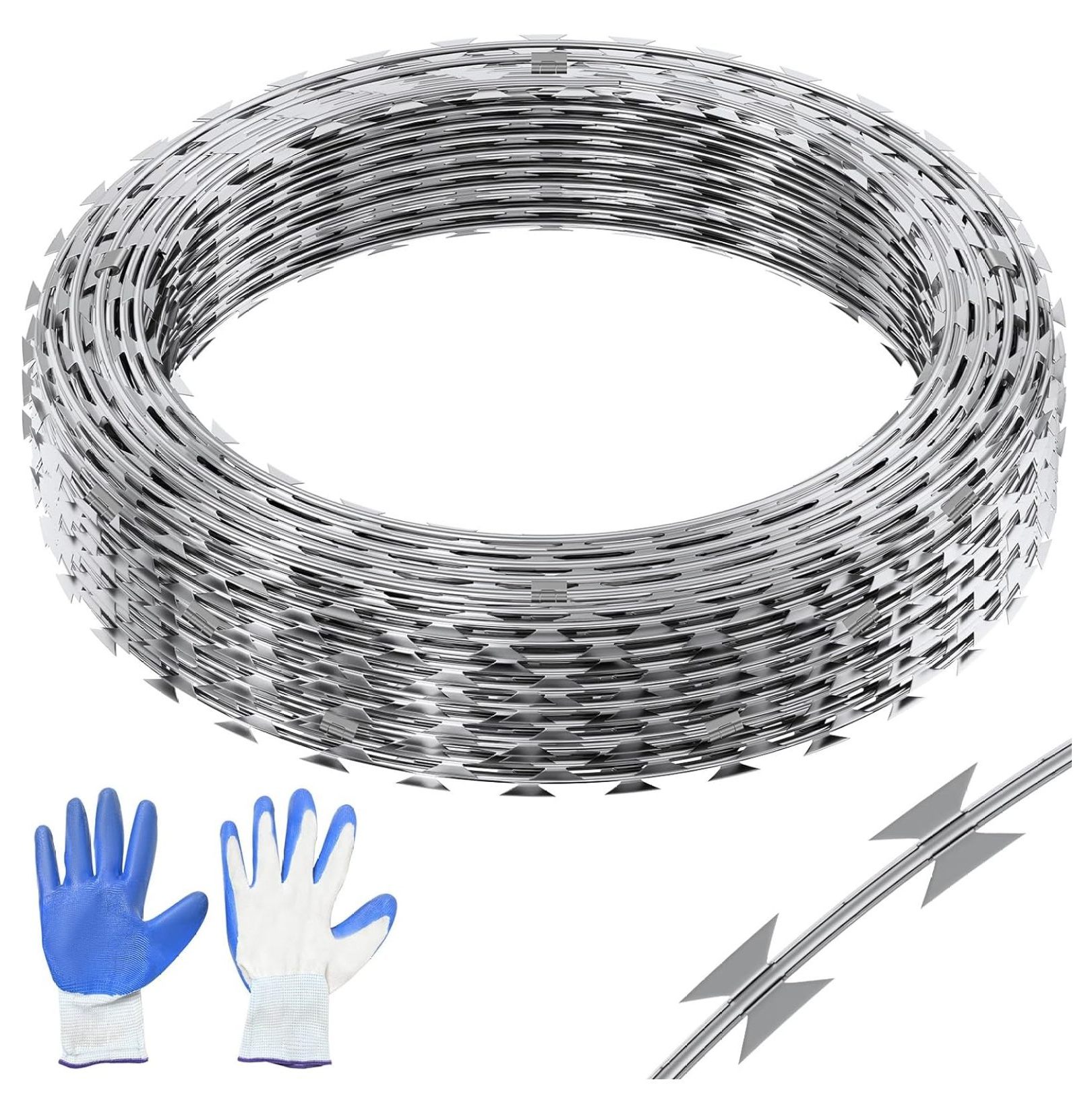 Razor Wires, 147 ft Razor Barbed Wire, 3 Rolls Razor Wire Fencing Razor ...