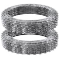 thumbnail image 1 of Razor Wires, 2 Rolls Razor Wire Fencing Razor Fence,98 ft Razor Barbed Wire, Double Spiral Razor Ribbon Barbed Wire Galvanized Razor Wire Fence, Rolls Razor for Garden, 1 of 6