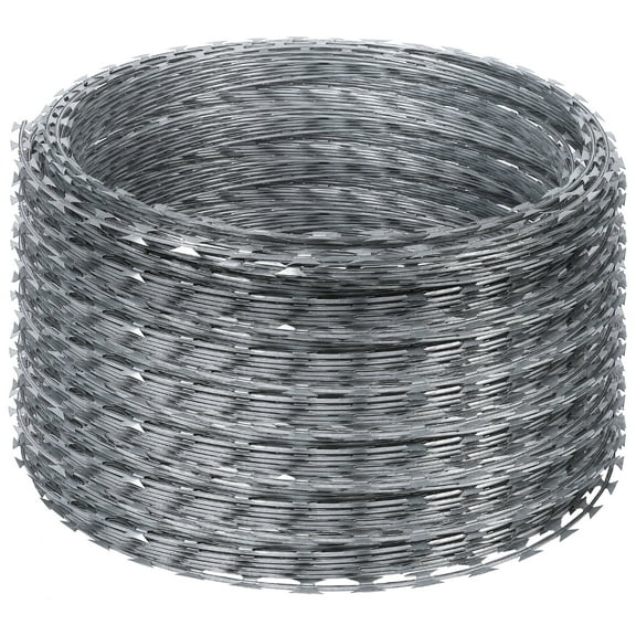 Razor Wires, 500ft Galvanized Ribbon Barbed Wire, Razor Fence for Secure Sites, Farm Fence Outdoor Garden Protection