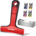 thumbnail image 1 of Razor blade scraper, 1 pack of scraping tools with 10 pieces of 4-inch blades, razor blade scraper for cleaning glass, windows, stove tops, ovens, kitchens, stovetops, shower doors, sticky residues,, 1 of 4