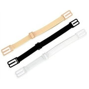 RazorClips Flexible Elastic Women's Bra Strap Clips Holder, Beige, Black, White 3 Count