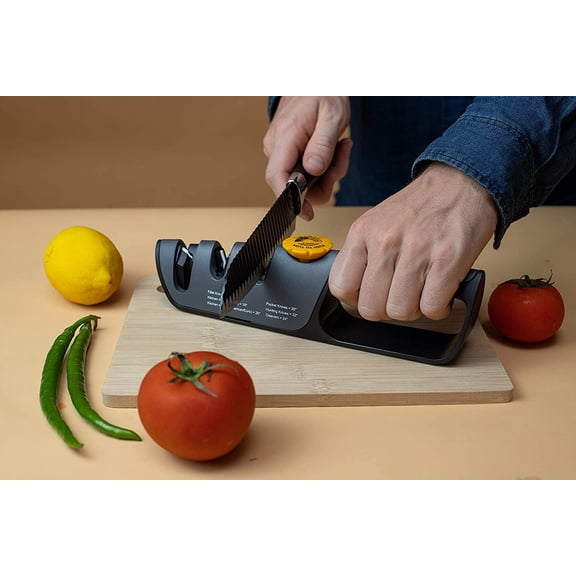 RazorSharp Knife Sharpener with Adjustable Angle Guide for All Knives