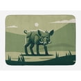 thumbnail image 1 of Razorback Bath Mat, Illustration of Wild Boar Pig on Abstract Landscape, Plush Bathroom Decor Mat with Non Slip Backing, 29.5" X 17.5", Sage Green Hunter Green, by Ambesonne, 1 of 2