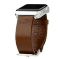 thumbnail image 1 of Arkansas Premium Leather Unisex Watch Band for Apple Watch - 38/40/41mm (42mm Series 10) Short Brown by Affinity Bands, 1 of 5
