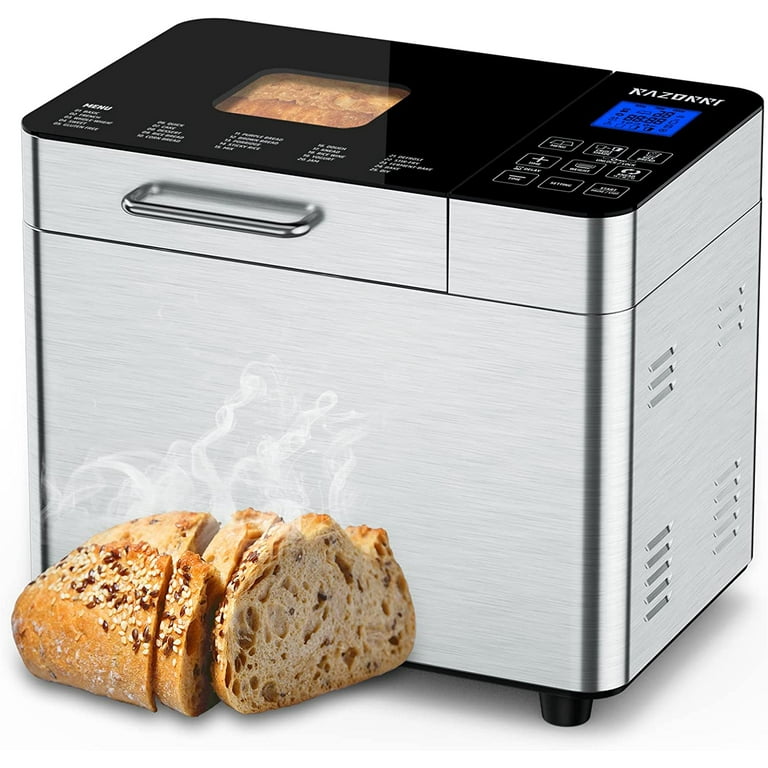 Razorri Bread Machine 2 LB, 25-in-1 Stainless Steel Automatic