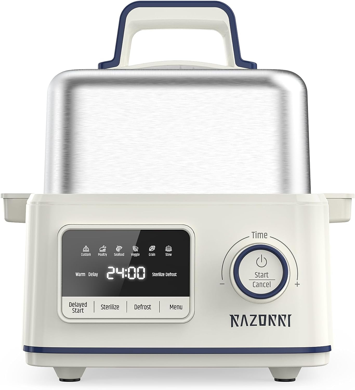 Razorri Electric Food Steamer 5-Quart Stainless Steel with Timer, 24H ...