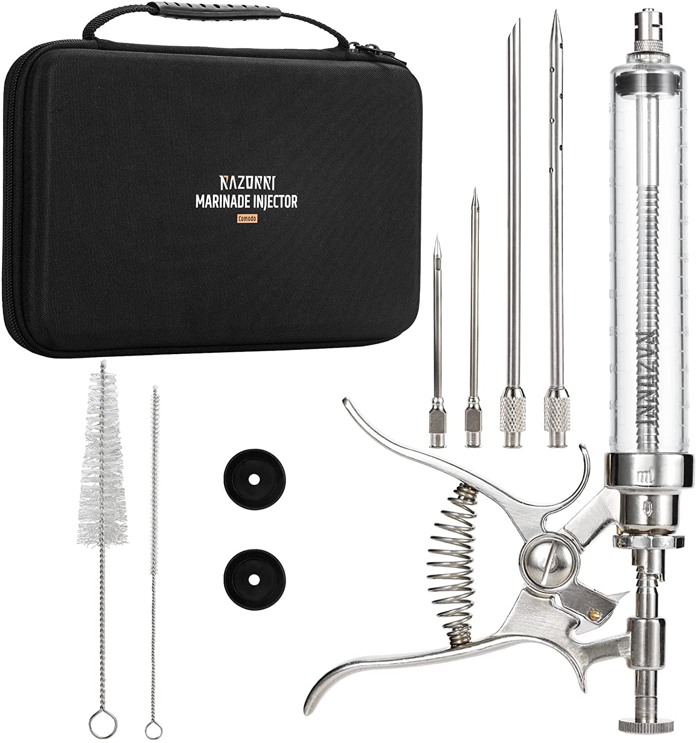 Razorri Marinade Injector Gun, Stainless Steel BBQ Meat Turkey Inject ...