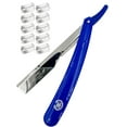 thumbnail image 1 of Razors For Men Shave Straight Razor Shaving Rasierer Rasurar Cuchilla Maquina RED + 10 Blades Disposable (Blue), 1 of 5