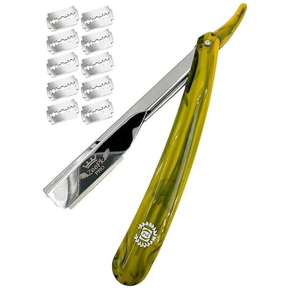 Razors For Men Shave Straight Razor Shaving Rasierer Rasurar Cuchilla Maquina RED + 10 Blades Disposable (Expose)