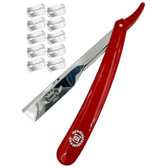 Razors For Men Shave Straight Razor Shaving Rasierer Rasurar Cuchilla Maquina RED 10 Blades Disposable (Red)
