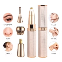 Razors for Women, Electric Shaver for Women, 4-in-1 Eyebrow Razor and Hair Remover, Facial Eyebrow Removal, Electric Epilator for Women, Rechargeable Painless Razors, Gold