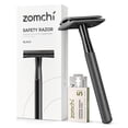 thumbnail image 1 of ZOMCHI Safety Razor for Men with 5 Double Edge Safety Razor Blades, One Blade Safety Razor, Metal Razor Zero Waste – Black, 1 of 9