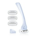 thumbnail image 1 of Razors for Women Shave Kit – Women’s Razor + 4 x 5-Blae Razor Refills + Magnetic Holer – Cool Blue, 1 of 6