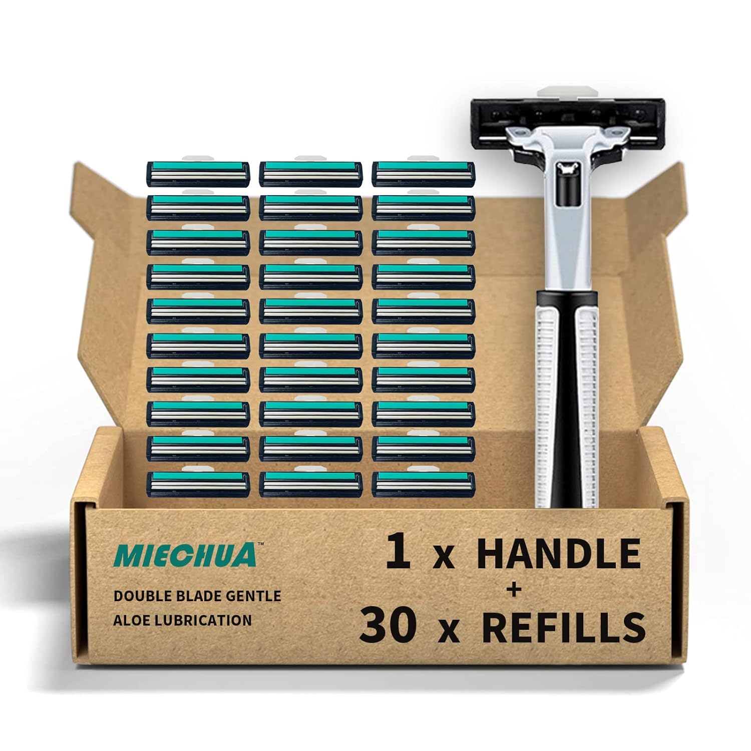 Razors for men Shaving,2Blade mens Razor Includes 1 Handles and 30