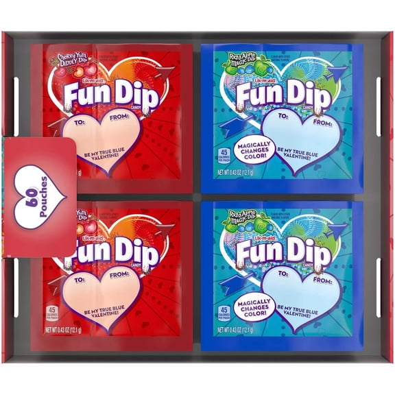 Razz Apple Magic Dip and Cherry Yum Diddly Dip Flavored Fun Dip (0.43 Oz, 60 Ct)