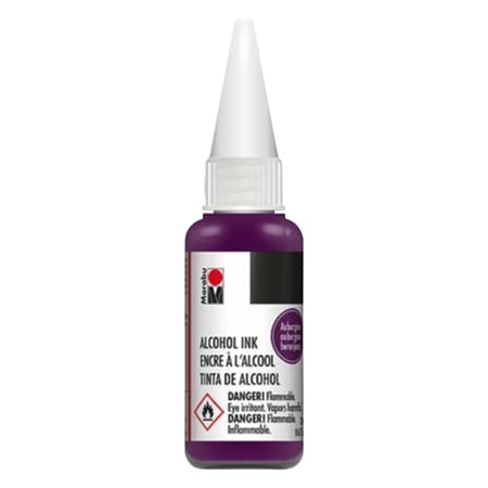 Razzle Dazzle Aubergine Marabu Alcohol Ink Fast Drying Resin, Polymer Clay, Stone, Leather, Highly Saturated, Extremely Vibrant and Versatile, Acid-Free, Dye-Based, and Transparent Ink