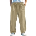 thumbnail image 1 of Razzly Apparel Athletic Fit Pants Men Mens Relaxed Fit Warm 42x29 Mens Pants Men Stretch Pants 6 Toe Band Mens Casual Pants Relaxed Fit Sports Pants for Men Relaxed Fit Pants Little Chinos(Beige,3XL), 1 of 5