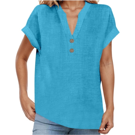 Razzly Band T Shirts for Women Women Poplin Shirt Plain Womens T Shirts Colla Shirt Women Long Sleeve Long Sleeve Yoga Shirt Three Quarter Sleeve Shirt Women Casual V Neck Hiking Short(Blue,4XL)