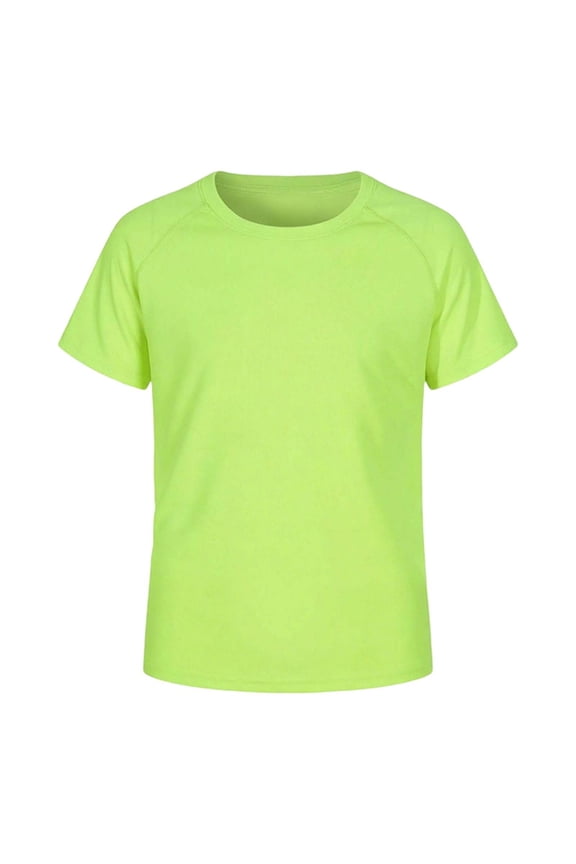 Big Boys Rash Guard Swim Shirt Short Sleeve Swimwear Toddler Kids Youth Water Shirt for Outdoor and Casual Activities(Light Green2,9-10 Years)