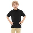 thumbnail image 1 of Razzly Big Boys Short Sleeve Classic Pique Polo Shirt, Solid Color School Uniform Tween Boys Summer Tops Breathable Toddler Tshirts(Black,12-13 Years), 1 of 5