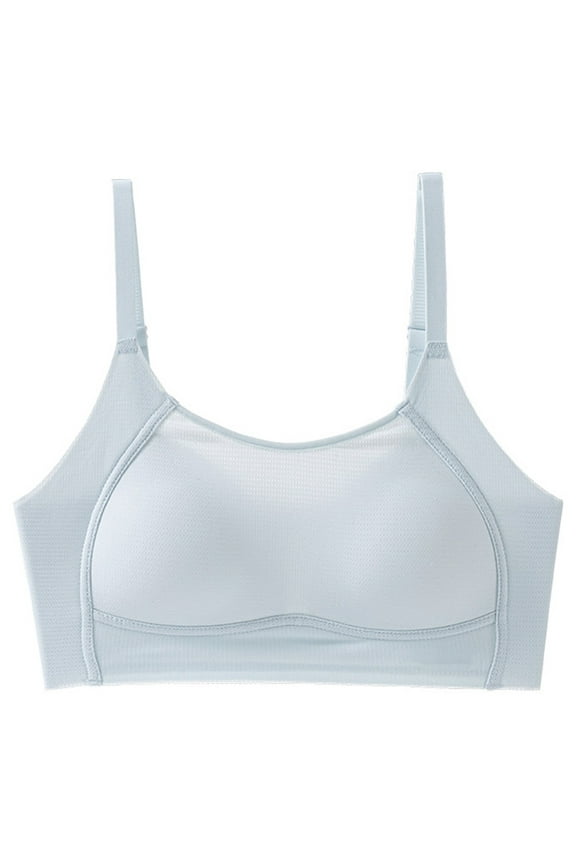 Big Girls Girls Underwear Teenage No Wire Soft Comfortable Daily Wear Seamless Bralette For School Sports Sleep Comfort Stretch Summer Clothes for Toddler Girls Pack of(Light Blue,12-13 Years)
