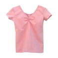 thumbnail image 1 of Razzly Big Girls Kid Short-Sleeve Shirts and Tops, Solid Color Leotard Girls Graphic Shirts Cotton Shirts for Girls Child Basics T Shirt Girl Summer(Pink,8-9 Years), 1 of 3