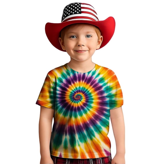 Razzly Big Girls' Tshirt, Tie Dye Girls' Graphic T-Shirts Toddler Cotton Tshirt Tween Toddler Girl Soft Basic T Shirts Cute Summer Shirts for Girls(Orange2,10-11 Years)