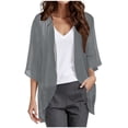 thumbnail image 1 of Razzly Big And Tall Cardigan Sweaters Fall Cardigans for Women Womens Button Front Sweater Tan Sweater Women Women's plus Size Sweaters Womens Solid Elegant Puff Sleeve Chiffon(Dark Gray,5XL), 1 of 4