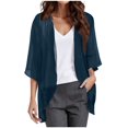 thumbnail image 1 of Razzly Big And Tall Cardigan Sweaters Fall Cardigans for Women Womens Button Front Sweater Tan Sweater Women Women's plus Size Sweaters Womens Solid Elegant Puff Sleeve Chiffon Cardigan(Navy,3XL), 1 of 4
