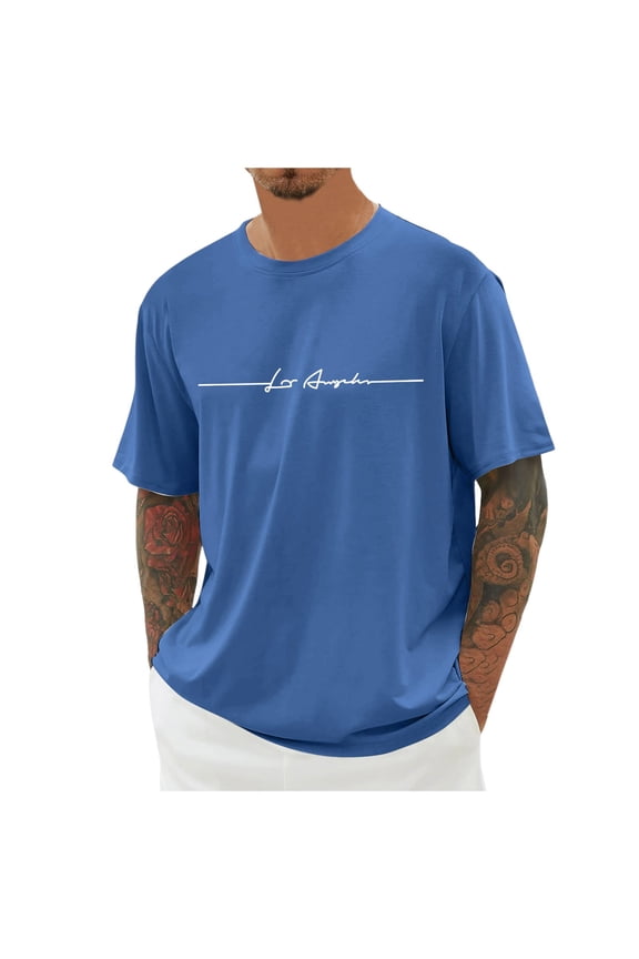 Big And Tall T Shirt Men S Big And Tall Mens Tee Shirts Big And Tall Shirt Neck Men Mens Large Tall Men T Shirts for Men Running Shirts Mens Night Shirts for Sleeping Short Sleeves(Blue,4XL)
