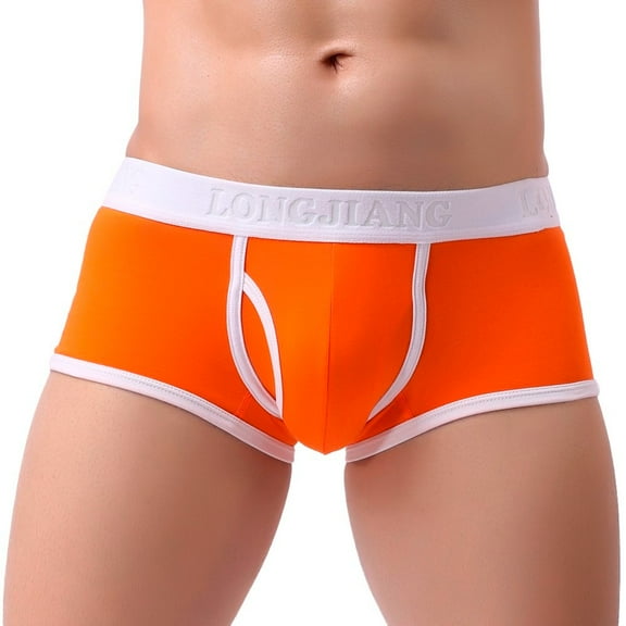 Razzly Briefs Mens Underwear Men X Temp Men Mens Briefs Long Leg Men Large Underwear Lace Inner Wear Men Underwear Briefs Men for Men Pack Mens Compression Underwear Short Underwear Guy(Orange,M)