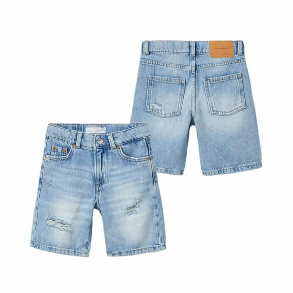 Razzly Child Boys Denim Shorts High Waist Casual Comfortable Breathable Summer Outfit For Toddler Kids Shorts Big Kids Girl Basketball Shorts Boys Shorts Boy Shorts Toddler Mud(Blue,7-8 Years)
