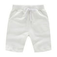thumbnail image 1 of Razzly Child Boys Shorts For Toddler Kids 2 12 Years Comfortable Casual Summer Shorts Breathable Soft Elastic Waistband Active Playwear Durable Everyday Outfit Baby Boy Shorts 6-9(White,4-5 Years), 1 of 5