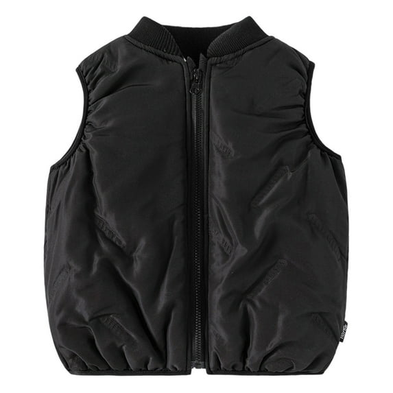 Razzly Child Boys Thermal Vest Lightweight Breathable Quilted Sleeveless Jacket for Outdoor Active Wear with Stand Collar and Pockets(Black,5-6 Years)
