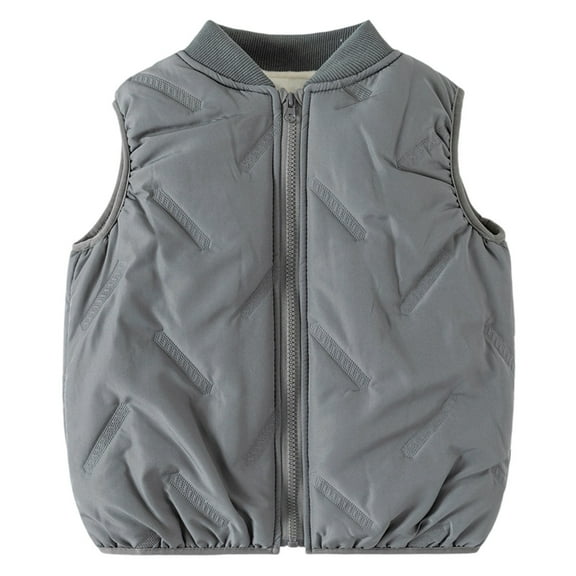 Razzly Child Boys Thermal Vest Lightweight Breathable Quilted Sleeveless Jacket for Outdoor Active Wear with Stand Collar and Pockets(Grey,7-8 Years)