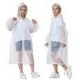 thumbnail image 1 of Razzly Child Girls Raincoat Hooded EVA Poncho Lightweight Reusable Outerwear For Kids Outdoor Activities 2PCS(White,One Size), 1 of 3