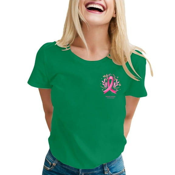 Razzly Empowering Women's Awareness Month Graphic T Shirt Support Health Awareness With Stylish Design For Comfort And Advocacy For Daily Wear And Special Events Short Sleeve Raglan Shirt(Green,2XL)