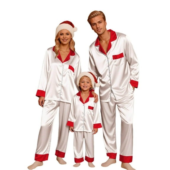 Razzly Family Christmas Pajamas Matching Sets Matching Set Christmas Pajamas Family Button Up Christmas Pajamas Footed Family Valentines Couple Pajama Set Print The Pjs(White,9-10 Years)