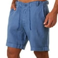 thumbnail image 1 of Razzly Fashion Men Linen Casual Pants Buttons Lacing Waist Pockets Short Pants Men Compression Shorts Men Lightweight Shorts Mens Walk Shorts Party Men Tennis Shorts Sweat Shorts Size(Blue,3XL), 1 of 3