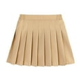 thumbnail image 1 of Razzly Little Girls Summer Fashion Waist Tennis Pleated Slim Skirt Casual Mini Waist Skirt Fashion High Skirt Kids Denim Jacket Little Girl Cheerleader Skirt Little Girls Kids(Khaki,5-6 Years), 1 of 9