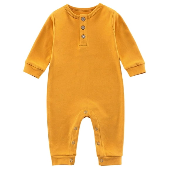 Razzly Boys Bodysuits Baby Long Sleeve Playsuit Comfortable Clothing for Everyday Activities and Outdoor(Yellow,3-6 Months)